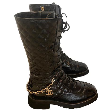 chanel boot black|chanel leather boot with heel.